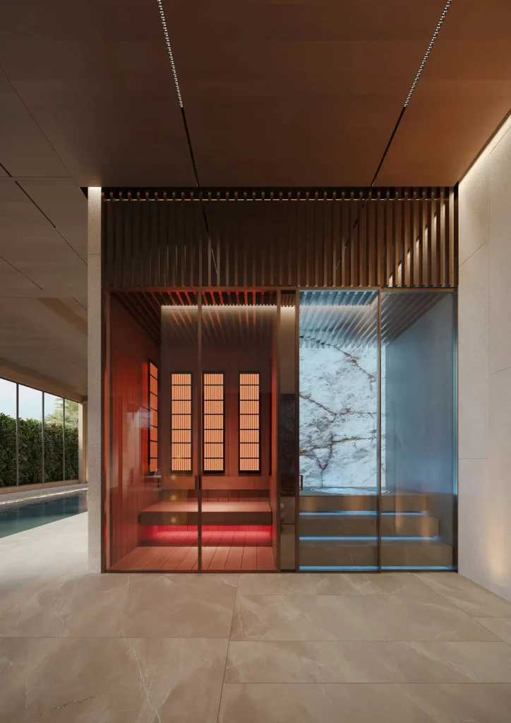 Sauna ou área de recuperação física do NAEEM, empreendimento residencial em Pinheiros, São Paulo